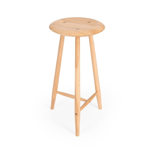 Barová stolička z dubového dřeva v přírodní barvě (výška sedáku 65 cm) Blanc – Gazzda-image-4