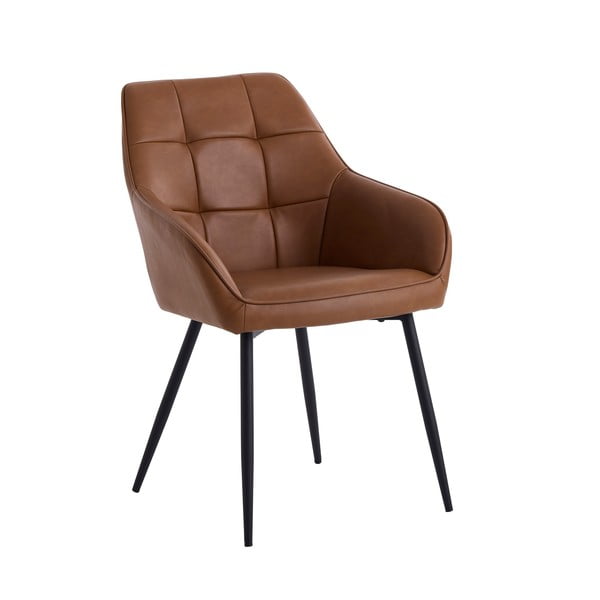 Hnědá čalouněná jídelní křesla v sadě 2 ks s područkami Nolan Square – Unique Furniture