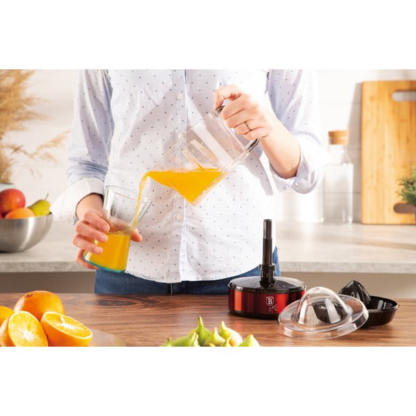 Červený elektrický lis na citrusy Burgundy Metallic Line - BerlingerHaus-image-2