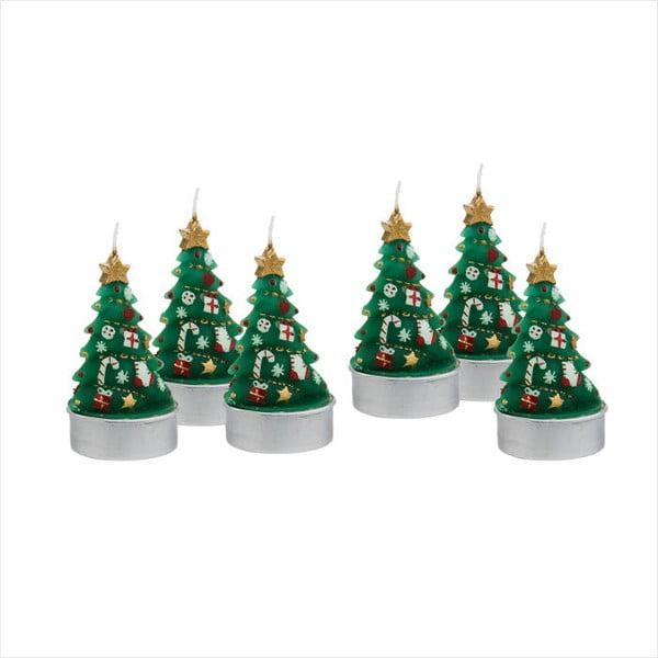 Sada 6 čajových svíček Butlers Christmas Tree