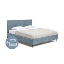 Modrá čalouněná dvoulůžková postel s matrací/s roštem 180x200 cm Noira Slim – Bonami Selection
