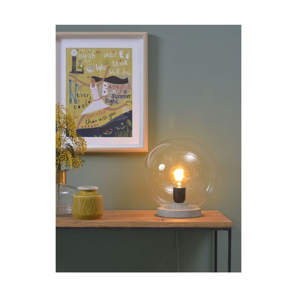 Šedá stolní lampa se skleněným stínidlem (výška 32 cm) Warsaw – it's about RoMi-image-2