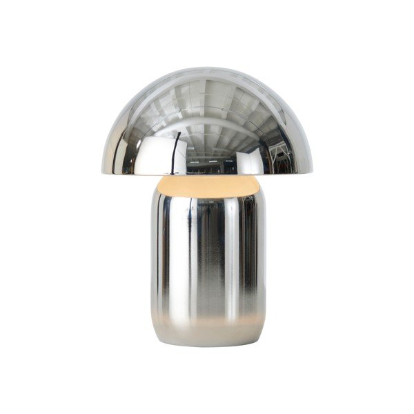 Kovová LED stmívatelná stolní lampa v leskle stříbrné barvě (výška 17 cm) Ted – Ellos Home-image-4