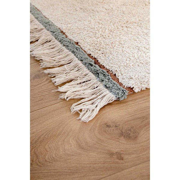 Modro-krémový pratelný ručně tkaný bavlněný koberec 200x300 cm Lanes Vintage Blue – Lorena Canals-image-3