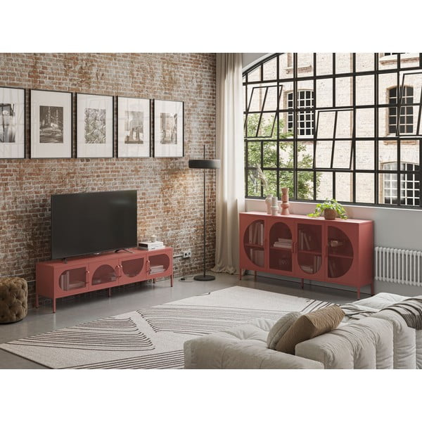 TV stolek v cihlové barvě 180x50 cm Tayra – Marckeric-image-1