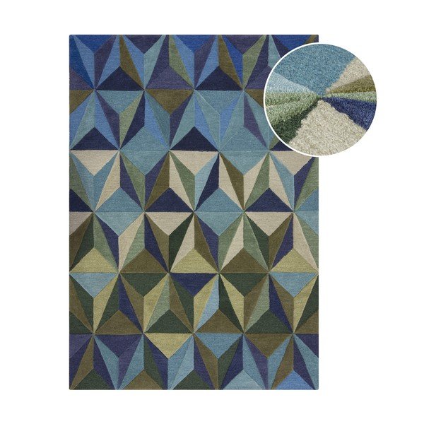 Modrý vlněný koberec 120x170 cm Reverie – Flair Rugs