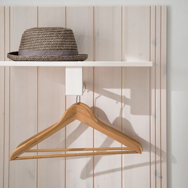 Bílá předsíňová sestava z borovicového dřeva 60x120x25 cm Anita – Støraa-image-4