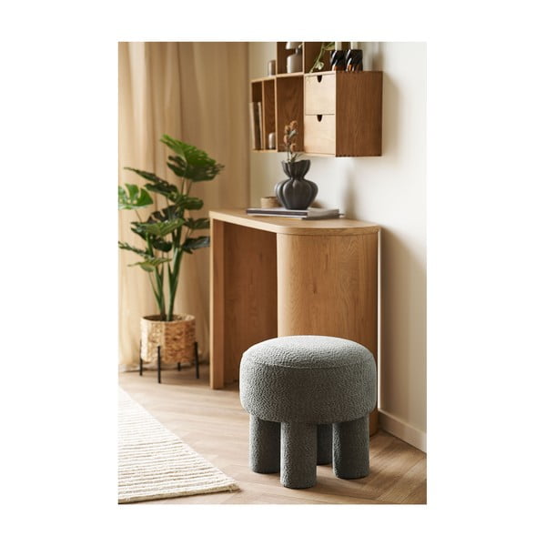 Tmavě šedý žinylkový taburet Canberra – House Nordic-image-1