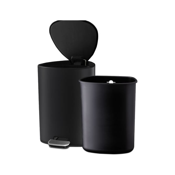 Matně černý nášlapný ocelový odpadkový koš 5 l EasyStore Luxe – Joseph Joseph-image-4