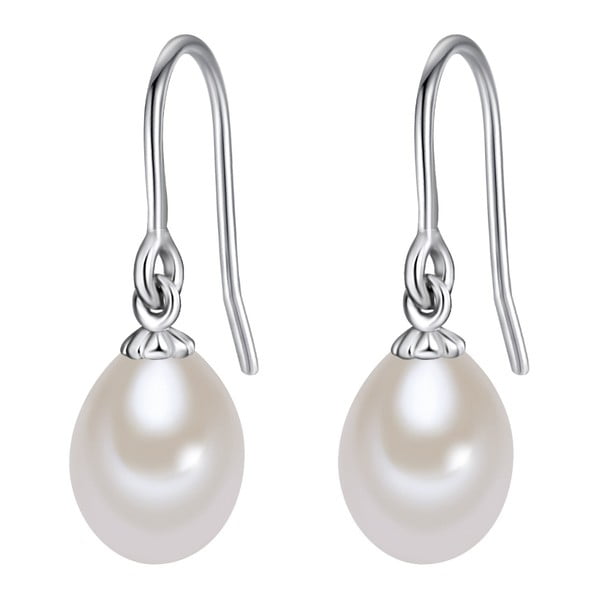 Náušnice s bílou perlou Chakra Pearls Loes