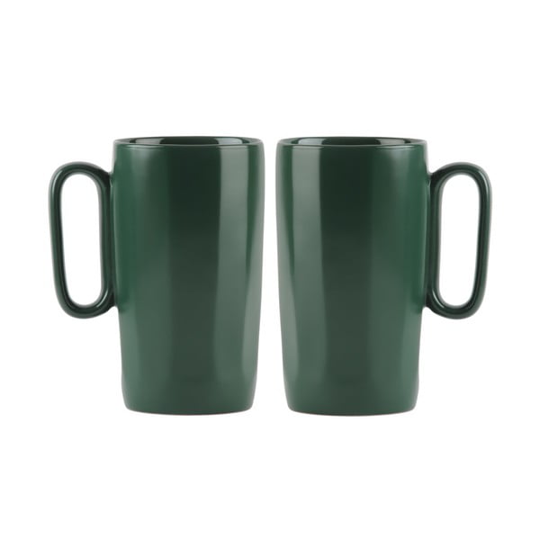 Tmavě zelené hrnky z kameniny v sadě 2 ks 330 ml Fuori – Vialli Design