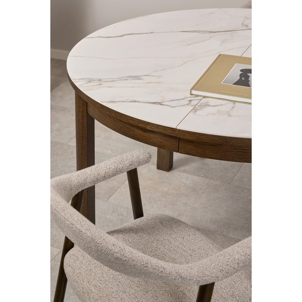 Kulatý rozkládací jídelní stůl s keramickou deskou ø 120 cm Southampton – Actona-image-1