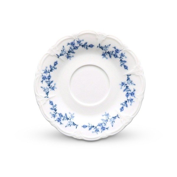 Bílý/modrý porcelánový podšálek ø 16,5 cm Retro – BonBistro