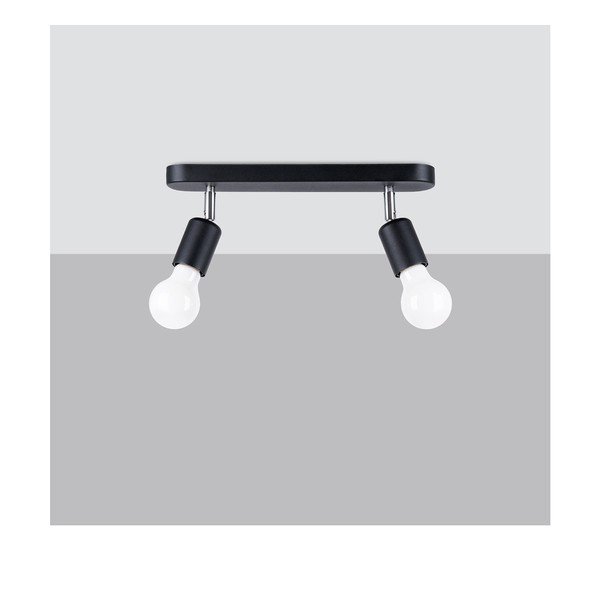 Černé kovové stropní svítidlo ø 6 cm Brando – Sollux-image-2