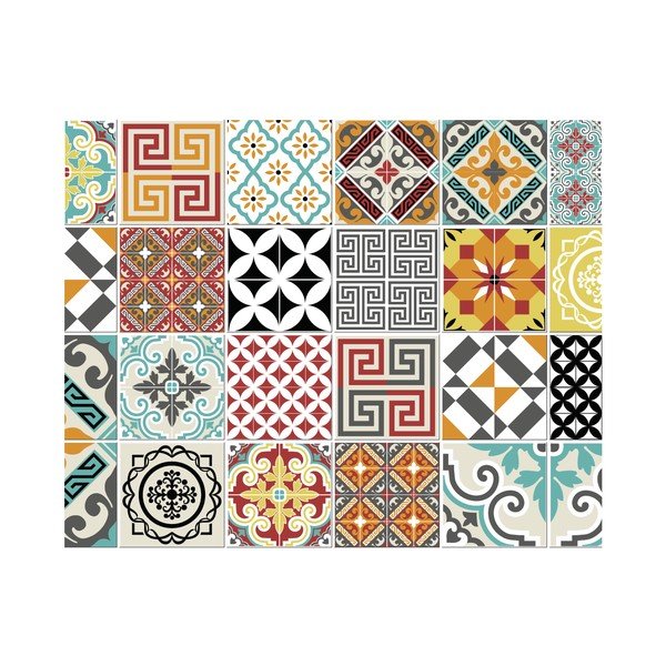 Sada 24 dekorativních samolepek na stěnu Ambiance Batista, 15 x 15 cm-image-2