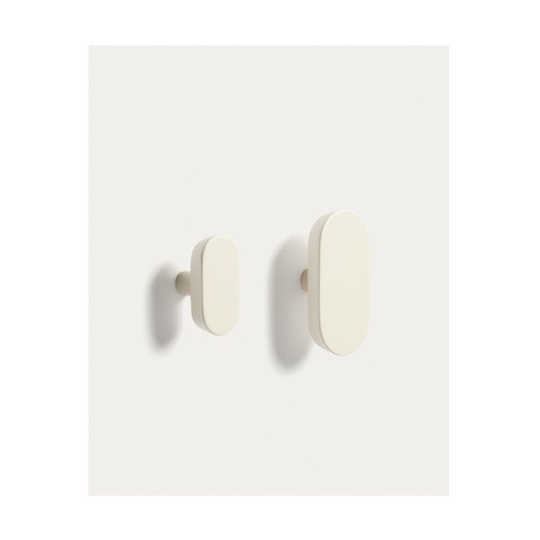 Krémové nástěnné háčky v sadě 2 ks z bukového dřeva Arely – Kave Home-image-3