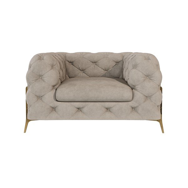 Šedobéžové sametové křeslo Chelsea Bis – Ropez-image-2