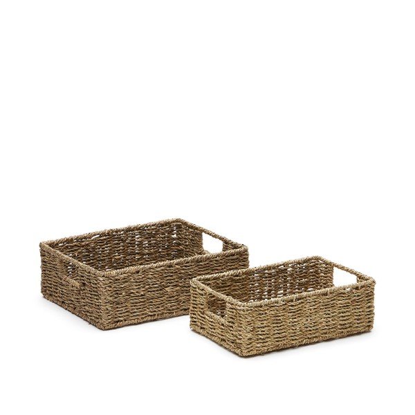 Košíky v sadě 2 ks z mořské trávy 36x27x10 cm Tossa – Kave Home