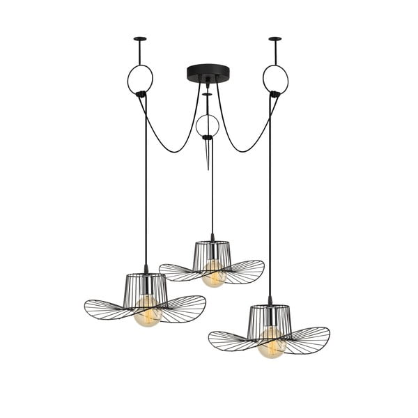 Černé závěsné svítidlo s kovovým stínidlem ø 78 cm Tel – Opviq lights-image-2