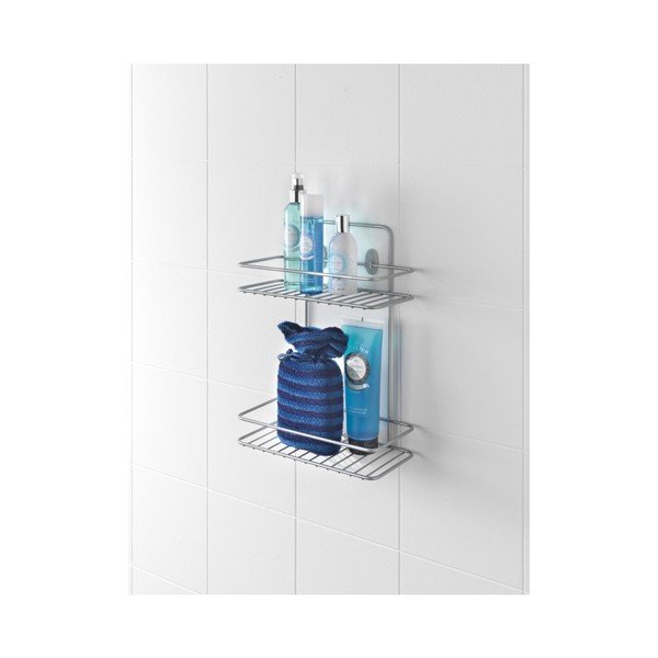 Nástěnná rohová koupelnová polička s dvěmi patry Metaltex Ref-image-1