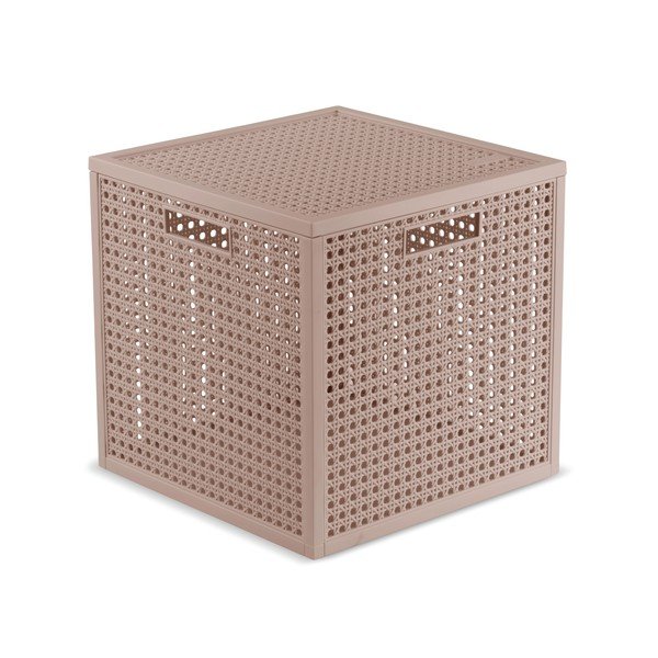 Starorůžový úložný box s víkem z recyklovaného plastu 28x28x28 cm Kaya Cube – Curver