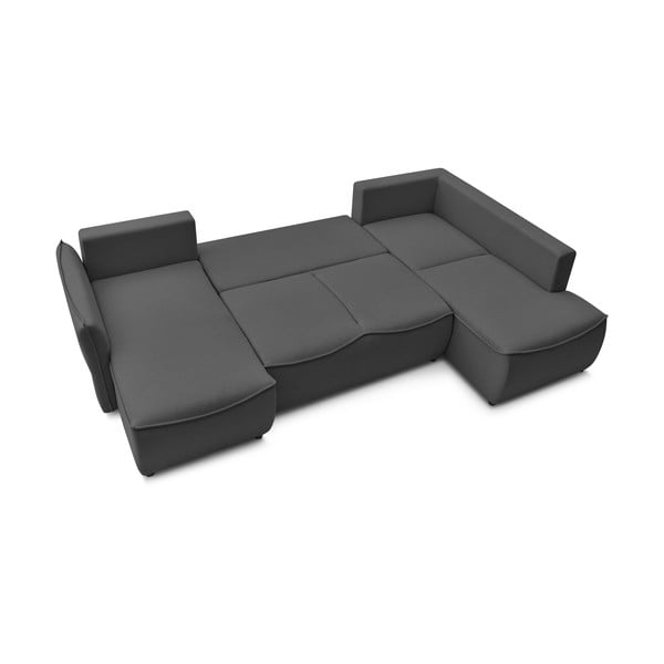 Tmavě šedá rozkládací rohová pohovka (pravý roh) Leon – Bobochic Paris-image-4