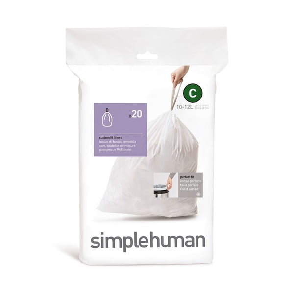 Stahovací pytle na odpadky v sadě 20 ks 12 l C – simplehuman