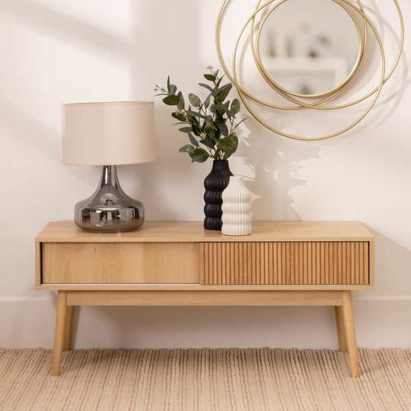 TV stolek v přírodní barvě 115x48x40 cm Naroa – Casa Selección-image-1