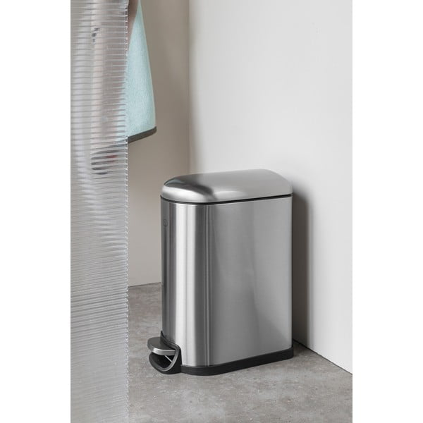 Nášlapný odpadkový koš z nerezové oceli ve stříbrné barvě 10 l Wather – Mette Ditmer Denmark-image-1