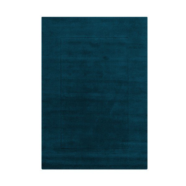 Tmavě modrý ručně tkaný vlněný koberec 120x170 cm Textured Wool Border – Flair Rugs