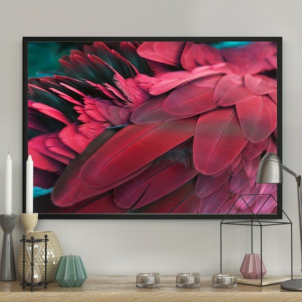 Plakát DecoKing Feathers Red, 100 x 70 cm-image-1