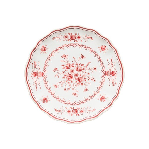 Červený/bílý dezertní  talíř z kameniny ø 17 cm Vila – Costa Nova