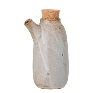 Béžovo-bílá kameninová láhev se zátkou Bloomingville Masami, 600 ml