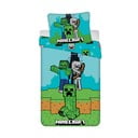Zeleno-modré bavlněné dětské povlečení na jednolůžko 140x200 cm Minecraft "Mobs Here" – Jerry Fabrics