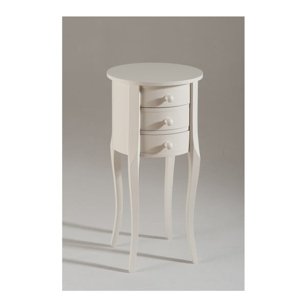 Bílý dřevěný stolek se 3 zásuvkami Castagnetti Corinne