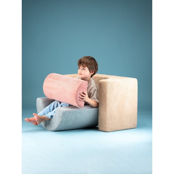 Světle hnědé manšestrové pěnové hřiště 75x49x37 cm Rainbow Montessori – Wigiwama-image-2