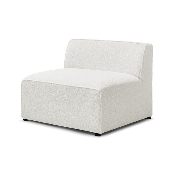 Bílý modul pohovky z textilie bouclé (středový díl) Megeve – Bobochic Paris-image-3