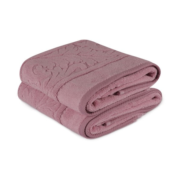 Růžové bavlněné ručníky v sadě 2 ks 90x50 cm Sultan – Mijolnir