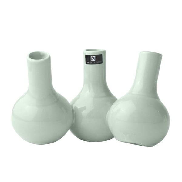 Sada tří keramických váz, zelené