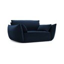 Tmavě modré sametové křeslo Vanda – Mazzini Sofas