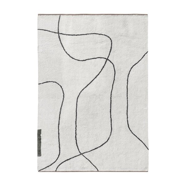 Slonovinový pratelný bavlněný koberec 140x200 cm Shadow – Mette Ditmer Denmark