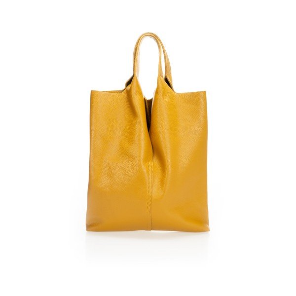 Žlutá kožená kabelka Giulia Massari Silvia-image-1