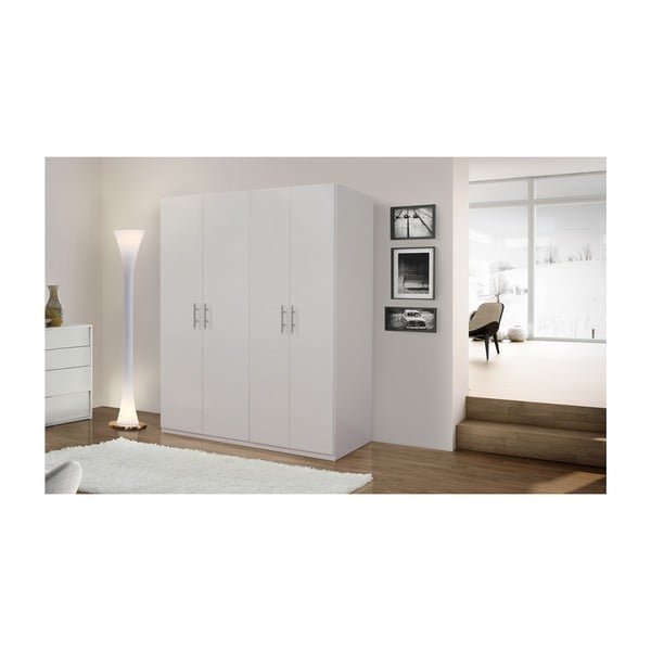 Bílá šatní skříň se 4 dvířky Evergreen House Kristen-image-2