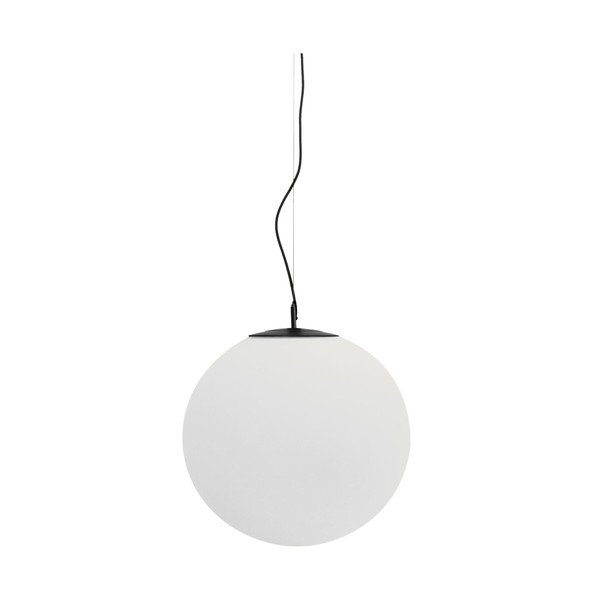 Bílé/černé kovové závěsné svítidlo se skleněným stínidlem ø 50 cm Brisia – Kave Home