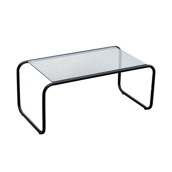 Černý konferenční stolek se skleněnou deskou 40x80 cm Ventana – Leitmotiv