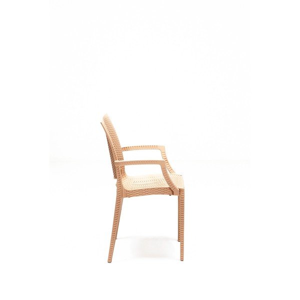 Béžový zahradní jídelní set z umělého ratanu pro 4 Rattan – Floriane Garden-image-3