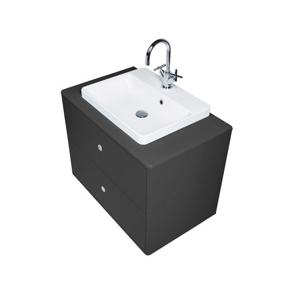Antracitová závěsná skříňka s umyvadlem bez baterie 80x62 cm Color Bath – Tom Tailor-image-3