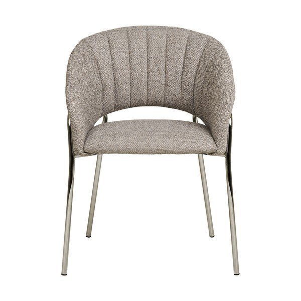 Světle šedé ocelové jídelní křeslo s područkami Costa – House Nordic-image-4