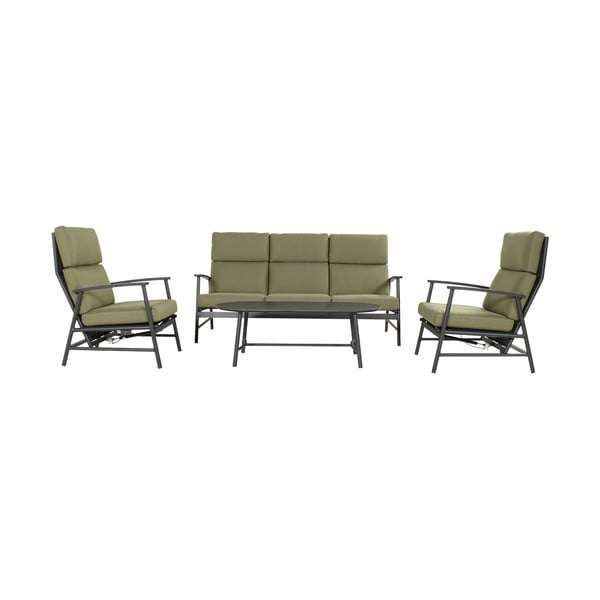 Zelený hliníkový zahradní lounge set pro 5 Flora – Hartman