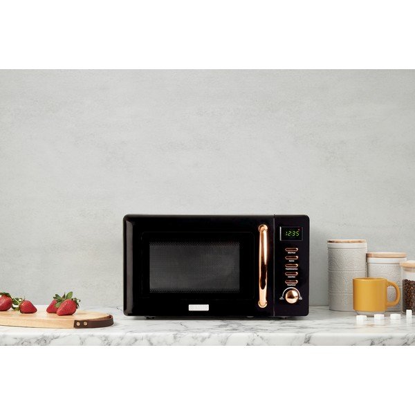 Černá mikrovlnná trouba Black & Copper – Haden-image-3